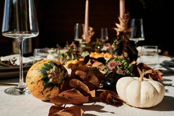 Pumpkins and Herbarium Decorate Table